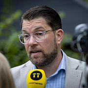 Arkivbild: Sverigedemokraternas partiledare Jimmie Åkesson i Sölvesborg för en vecka sedan.