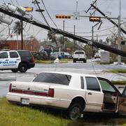 Skador i Texasstaden Rockport efter orkanen Harvey.