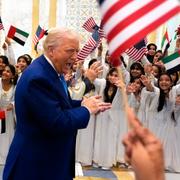 Donald Trump på plats i Abu Dhabi på torsdagen.