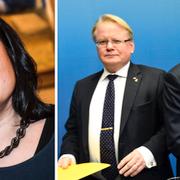 Jessica Polfjärd, Peter Hultqvist och Stefan Löfven.