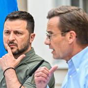 Ukrainas president Volodymyr Zelenskyj och statsminister Ulf Kristersson.  