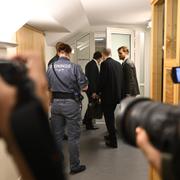 Advokater utanför rättssalen där rättegången mot Aktivklubb-medlemmar pågår.