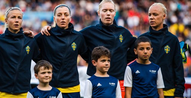 Sveriges lag under VM i Frankrike 2019. SIMON HASTEGÅRD / BILDBYRÅN