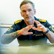 Regionpolischef Hampus Nygårds under mediaseminarium om organiserad brottslighet vid polisen region väst i Göteborg.