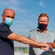 Ronald Koeman i mitten, flankerad av sina nya assisterande tränare Alfred Schreuder och Henrik Larsson.