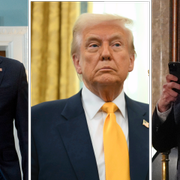 Rubio, Trump och Musk. Arkivbilder.