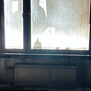 Bild från lägenheten efter branden.