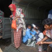 Arkivbild. Rohingyer som flytt till Indonesien, december 2022.