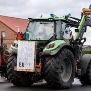 Traktorer på rad i Kristianstad under en demonstration. Bilden är en arkivbild. 