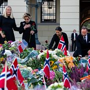 Kung Haakon, drottning Mette-Marit, drottning Sonja och   prinsessan Märtha Louise.