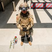 En soldat ur nationalgardet i Los Angeles. 
