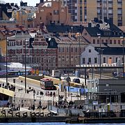 Vy mot Slussen och Skeppsbron.