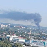 Bilder som sprids i sociala medier som påstås visa ett rökmoln efter attacken i Penza.