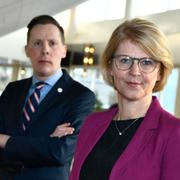 Moderaternas ekonomiskpolitiska talesperson Elisabeth Svantesson och arbetsmarknadspolitiske talesperson Mats Green.