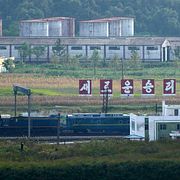 Tåg som tros vara det Kim Jong-Un färdas i. Ng Han Guan / AP