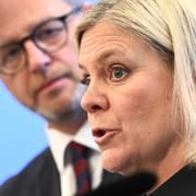 Socialdemokraternas partiordförande Magdalena Andersson och Mikael Damberg, ekonomiskpolitisk talesperson.