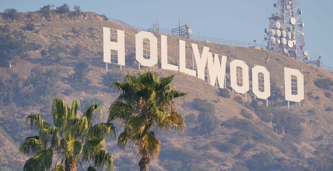 Hollywoodskylten i Los Angeles. Arkivbild