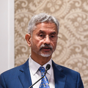 Indiens utrikesminister Subrahmanyam Jaishankar och Maldivernas president Mohamed Muizzu. 