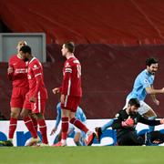 Bild från söndagens match på Anfield Stadium, Liverpool