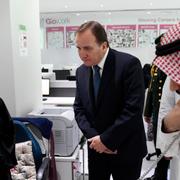 Statsminister Stefan Löfven besöker arbetsförmedlingen Gloworks i Saudiarabiens huvudstad Riyadh.