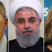 Sergej Lavrov, Hassan Rouhani och Federica Mogherini 