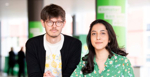 David Ling och Aida Badeli, språkrör i Grön ungdom.  Henrik Montgomery/TT / TT NYHETSBYRÅN