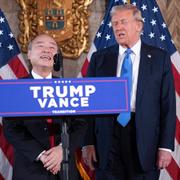 USA:s president Donald Trump och Softbanks vd Masayoshi Son.