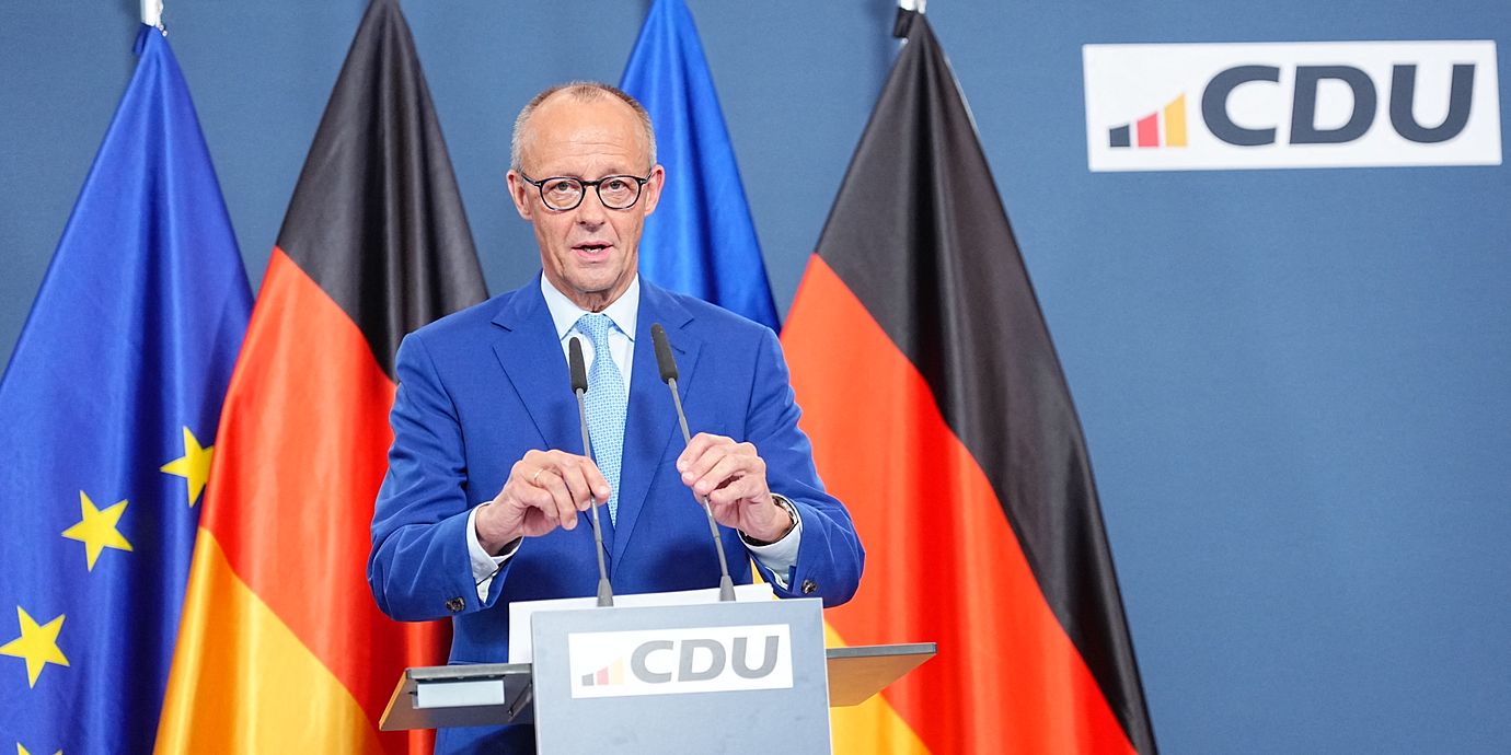 Förbundskansler Friedrich Merz (CDU) talar efter valen i Mecklenburg-Vorpommern och Berlin.
