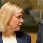 Magdalena Andersson (S) med Luxemburgs finansminister Pierre Gramegna.