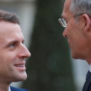 Frankrikes president Emmanuel Macron /Natochefen Jens Stoltenberg.