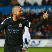 David Silva under mötet mot Swansea.