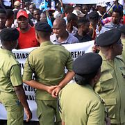 Tanzanias största oppositionsparti Chadema demonstrerar i januari 2024. Arkivbild.