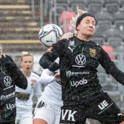 Emma Åberg Zingmark gjorde 1–0. Bild från tidigare match.