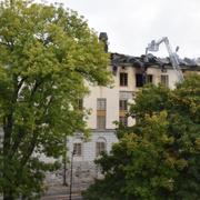 Branden och släckningsarbetet orsakade stora skador i Kungliga konsthögskolans lokaler.