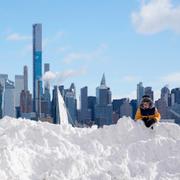 New York i snöskrud i december.