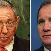 Raúl Castro och Stefan Löfven.