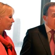 Utrikesminister Margot Wallström och statsminister Stefan Löfven i New York.