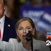 Darline Graham tillsammans med Donald Trump i Pendleton.