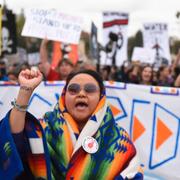 Arkivbild: Demonstranter protesterar mot Dakota Access Pipeline.