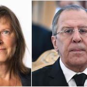 Maria Persson Löfgren till vänster Sergej Lavrov till höger