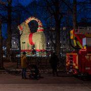 Bild från förra vinterns invigning av bocken. 