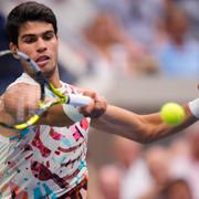 Carlos Alcaraz under måndagens match.