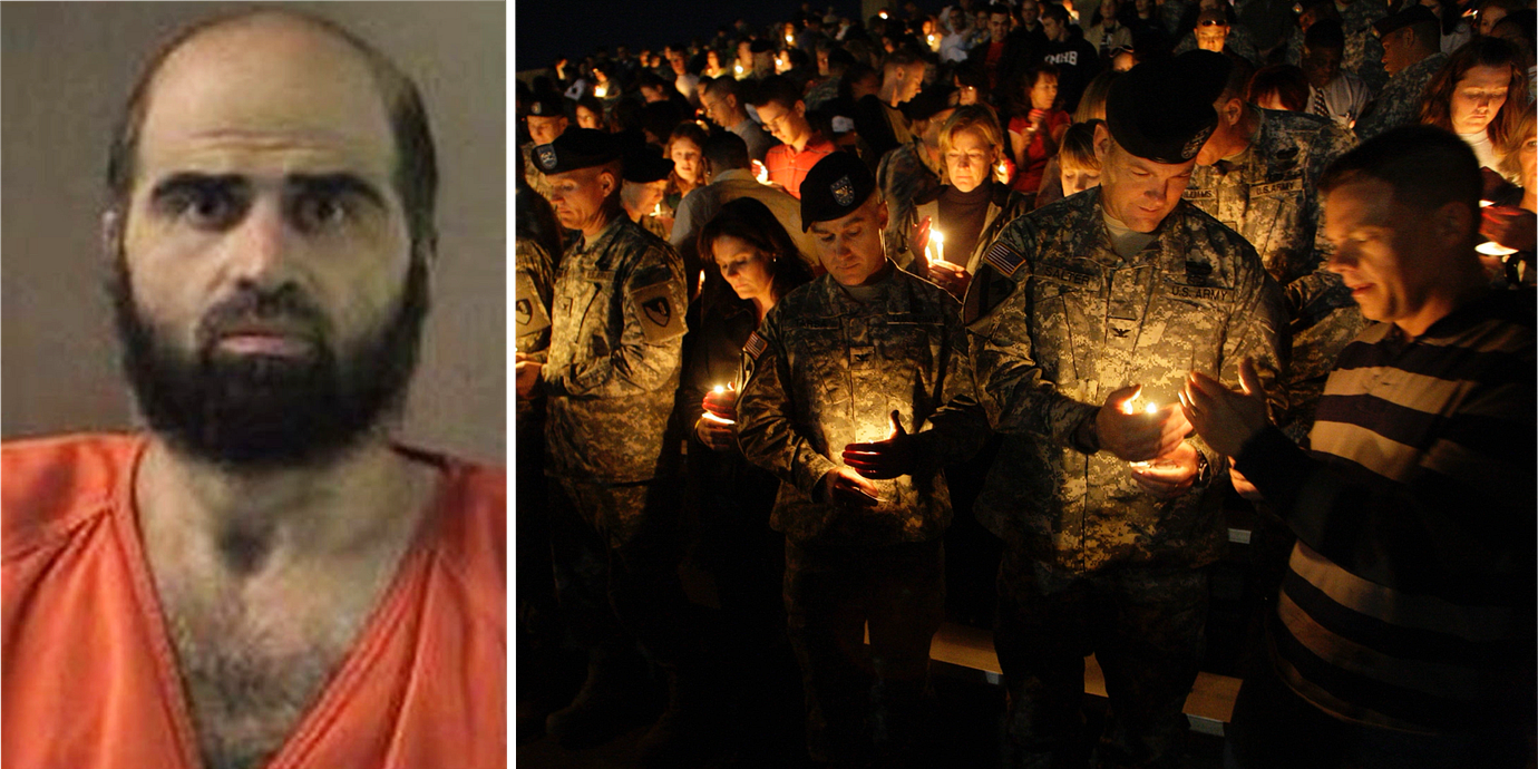 Nidal Hasan, arkivbild från 2015/Soldater på Fort Hood, arkivbild från 2009.