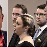 Tobias Lundin Gerdås. Arkivbild, SD på presskonferens: Mattias Karlsson, Paula Bieler, Jimmie Åkesson, Richard Jomshof.