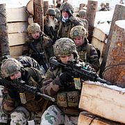 Franska soldater under en militärövning i Estland 2023.