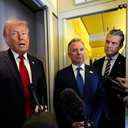 President Donald Trump, Steve Witkoff och Pete Hegseth.