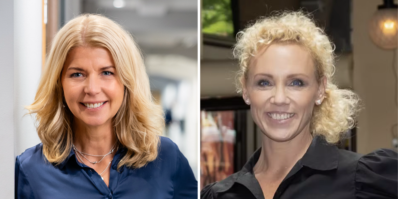 Fastighetsbyråns vd Ulrica Hedman och Bjurfors vd Irja Amolin. Pressbilder.