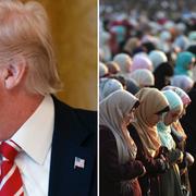 USA:s president Donald Trump/Palestinska kvinnor firar Eid al-Fitr. 