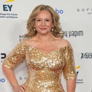 Maria Sid inför den internationella Emmygalan.  I