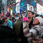 Förra årets nyårsfirande på Times Square.